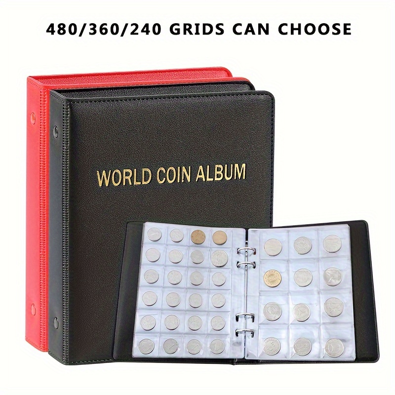 Pochettes Pièces Album Pour Pièces De Monnaie HOMURY - 16 Pages, 480 Pochettes - Noir Album Homury Noir