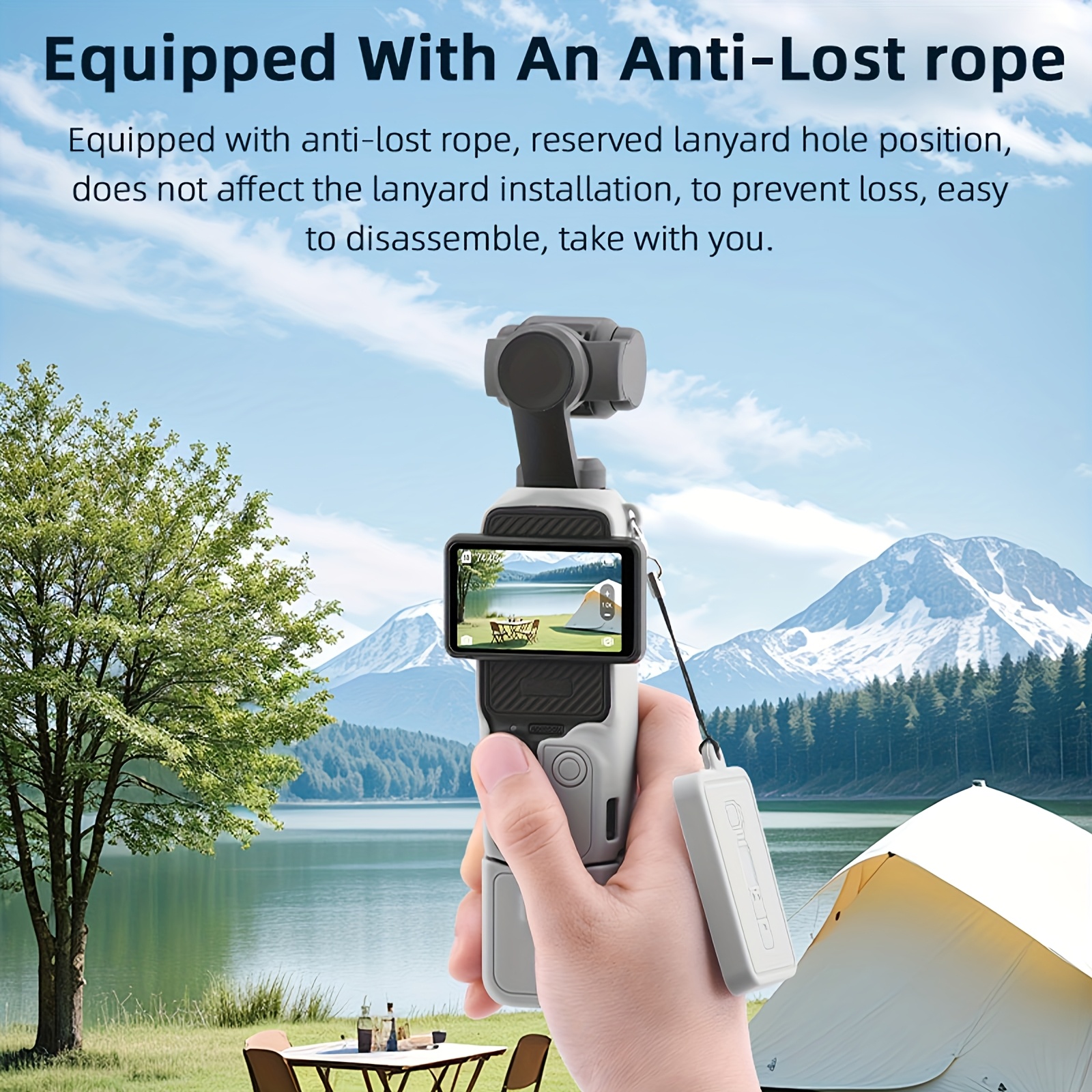 DJI Osmo Pocket 3 Case - Soft Silicone Protective cover with Anti-Drop & Scratch-Resistant Design, Non-Slip Grip, Compatible with DJI Osmo Pocket 3 Creator Combo, Lightweight Case for DSLR/ML Cameras - Grey/Pink, Grip Enhancement, Camera Protection, Protective Camera Gear, Precise Hole Design
