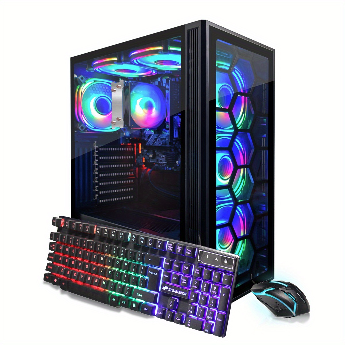   rgb desktop pc computer   5 3400  to 4 2ghz 16g ddr4 512g ssd wifi 6 bt 5 2 rgb fan x6  