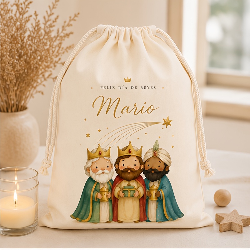 TEMU Bolsa de Regalo Personalizada de Papá Noel para Ella/Él, Bolsa de Navidad con Personalizado, Bolsa de Regalo de Navidad con Texto Personalizado,