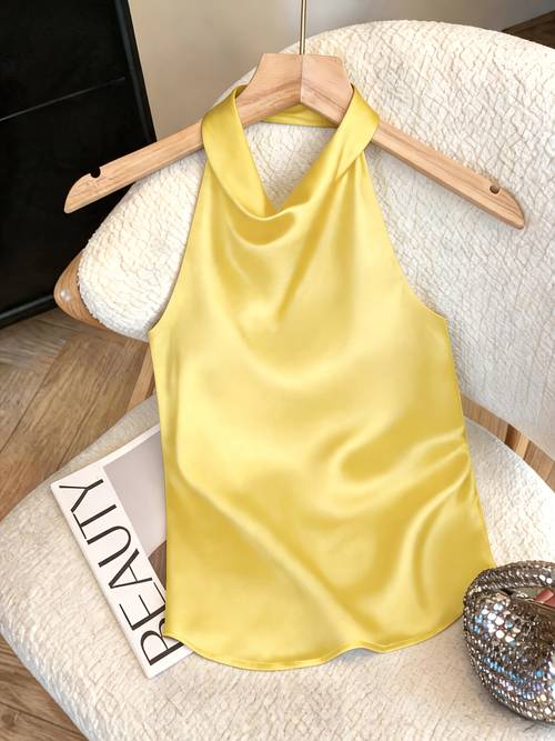 womens fashion halter cami date party casual trendy versatile premium short length figure flattering retro style