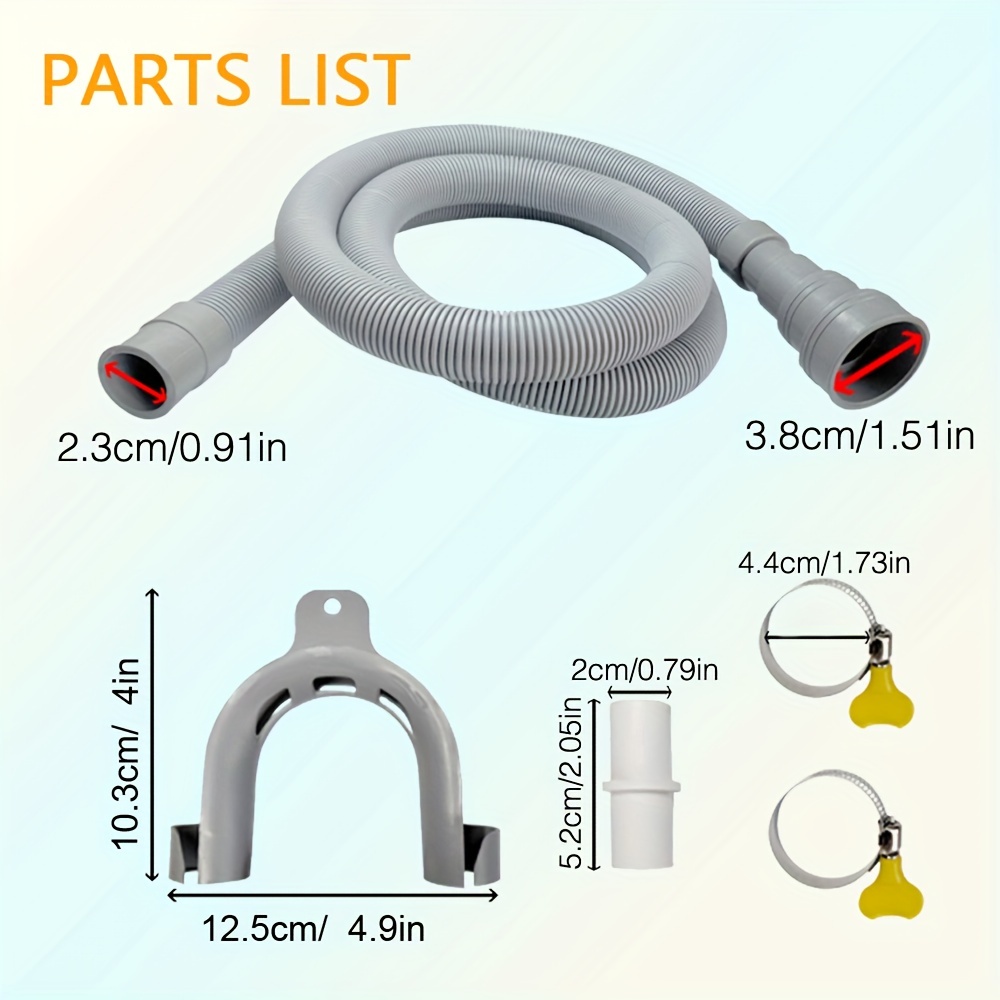 Raccord De Tuyau De Vidange - Pour Machine à Laver, Lave-vaisselle - Avec 2 Colliers De Serrage - 6