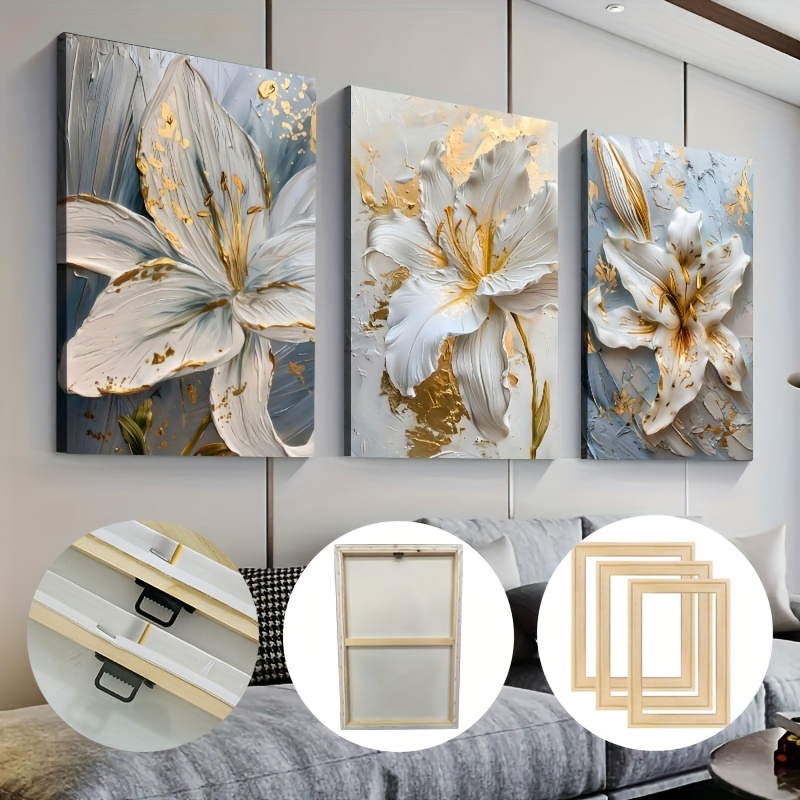 TEMU 3pcs, Framed, Scandinavian Fashion Floral Wall Art, Abstract Painting Modern Art Wall Art, Living Room Decoration, Bedroom Decoration, Dining Room Decoration, 15.7*23.6 Inches, Can Be Directly Hung