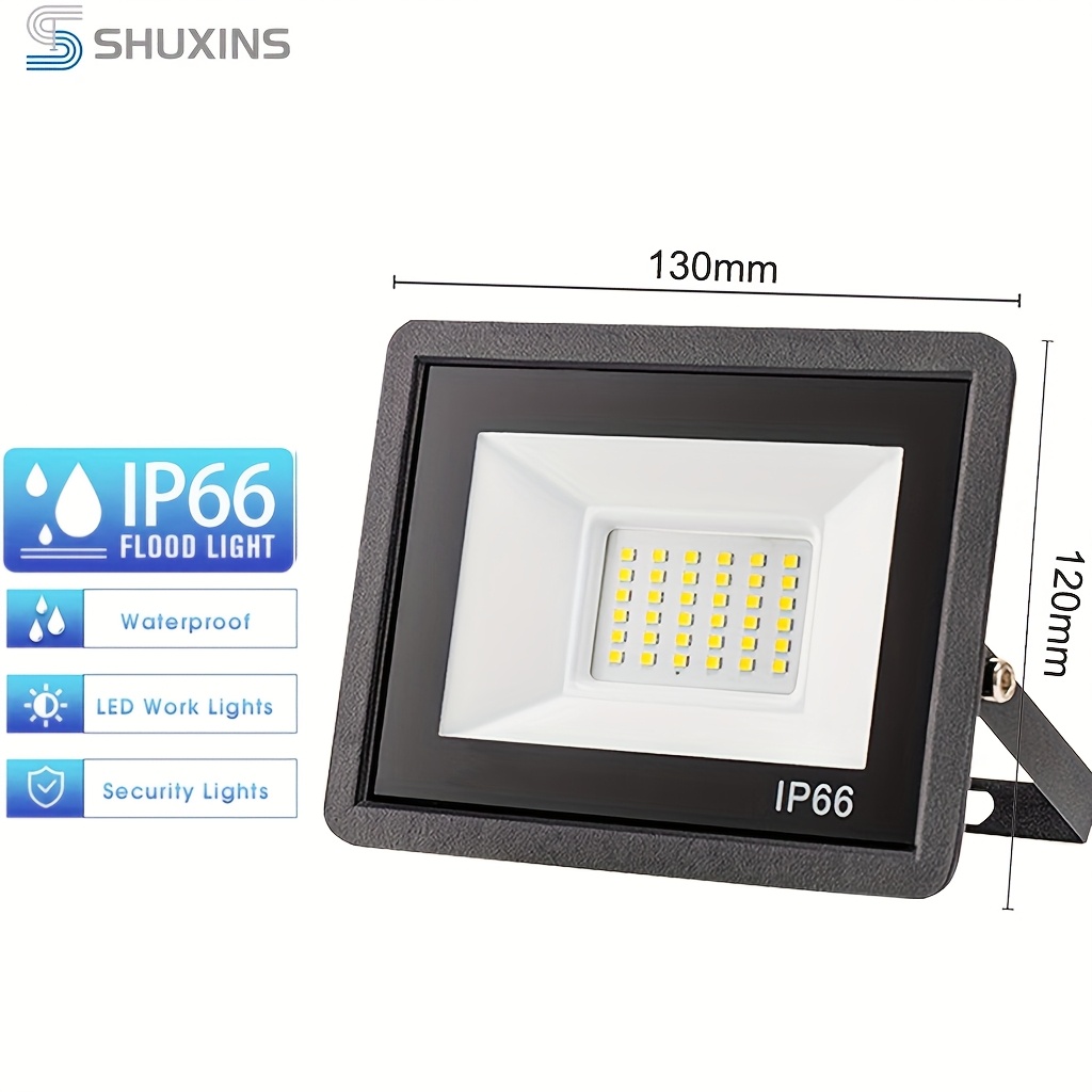 TEMU Ip66 Rated Outdoor Flood -duty Waterproof Led, 30000h , Ideal For Yard, Garage & Outdoor Events, Outdoor Lighting, Yard , , Sleek Lighting,