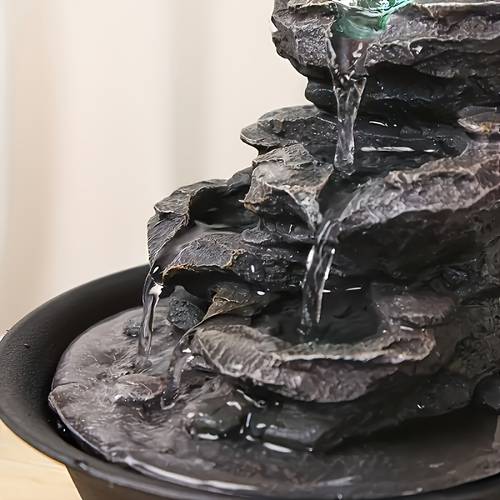 item picture a modern minimalist small indoor tabletop fountain suitable for home and office placement the soothing sound of relaxes and the can increase humidity making it decoration and gifting