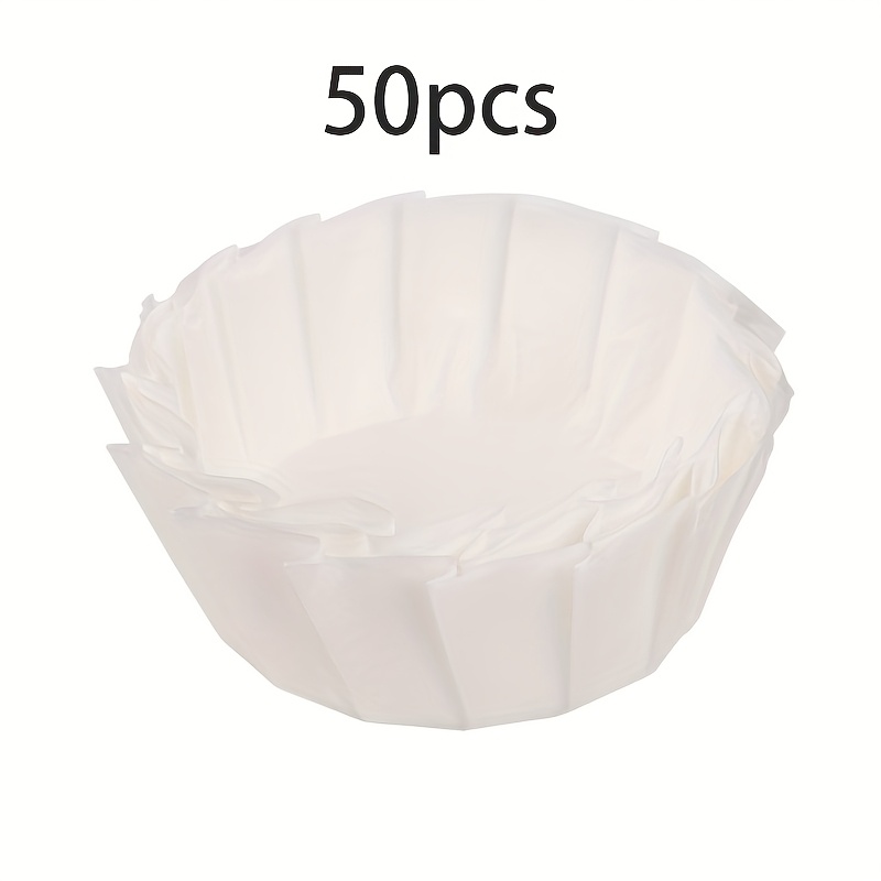 Image of 50pcs White Liners - 4-inch Heat-resistant Cup-shaped Muffin Papers, Cake Wrappers For Parties, Weddings, Christmas, Birthdays