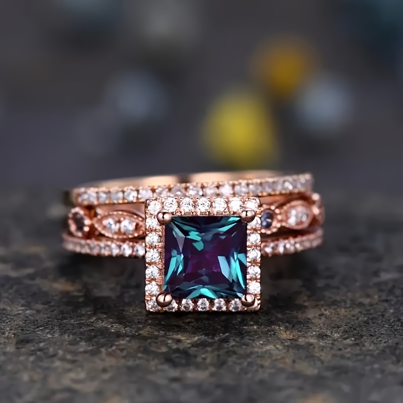 conjunto anillos apilables circonitas brillantes Temu Uruguay