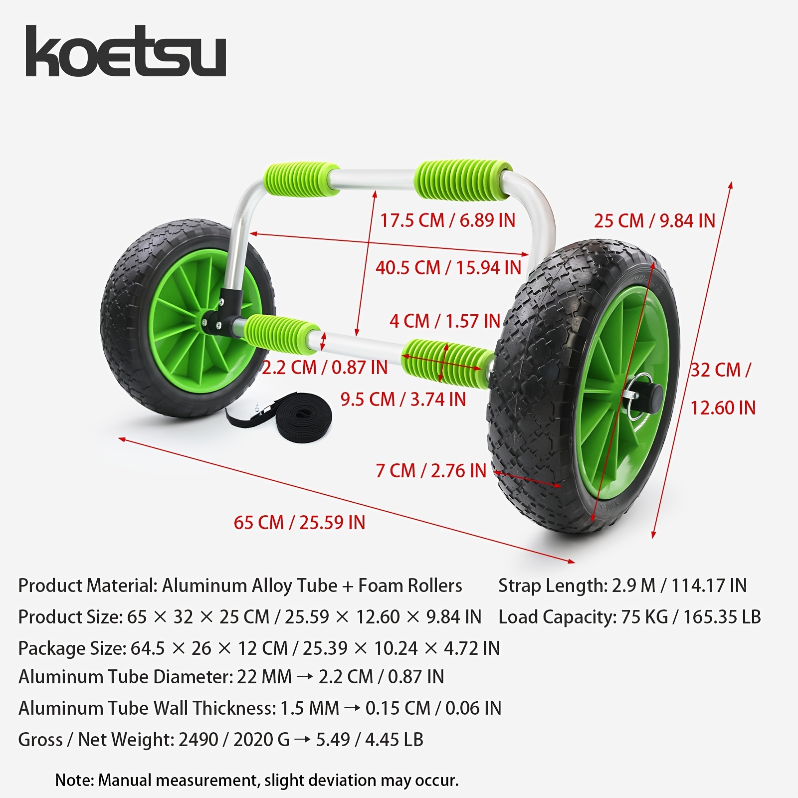 KOETSU SUP Board Trailer for Nose-Mounted Towing