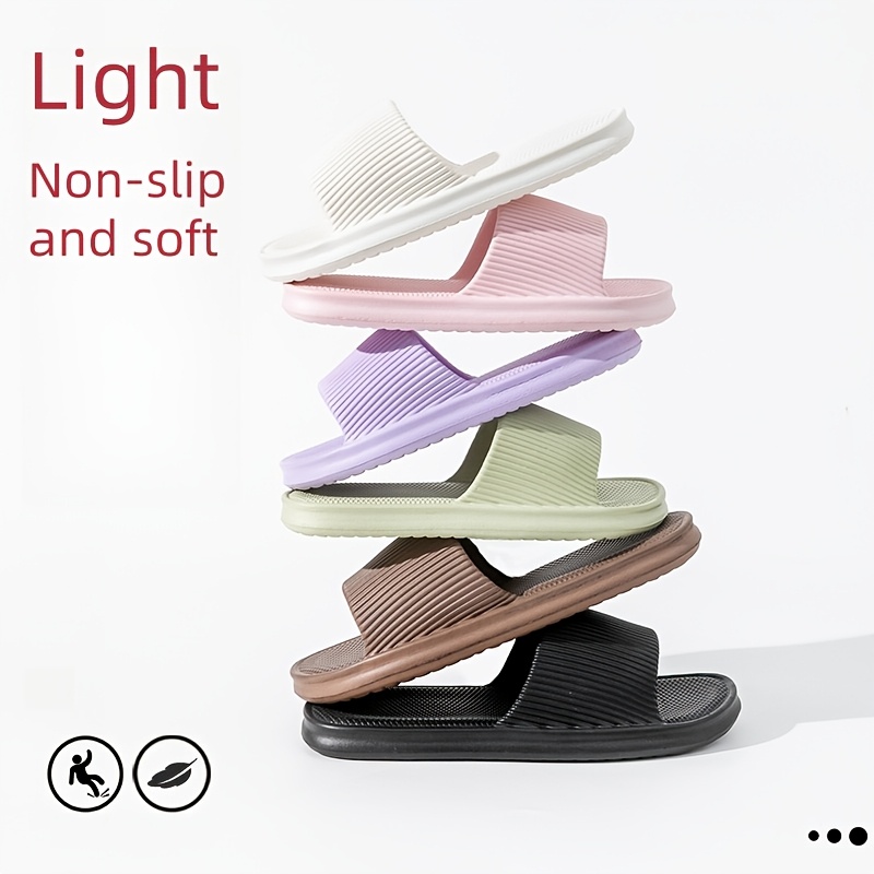   slippers for men and women indoor couple home slippers with non slip soft sole for bathroom and shower