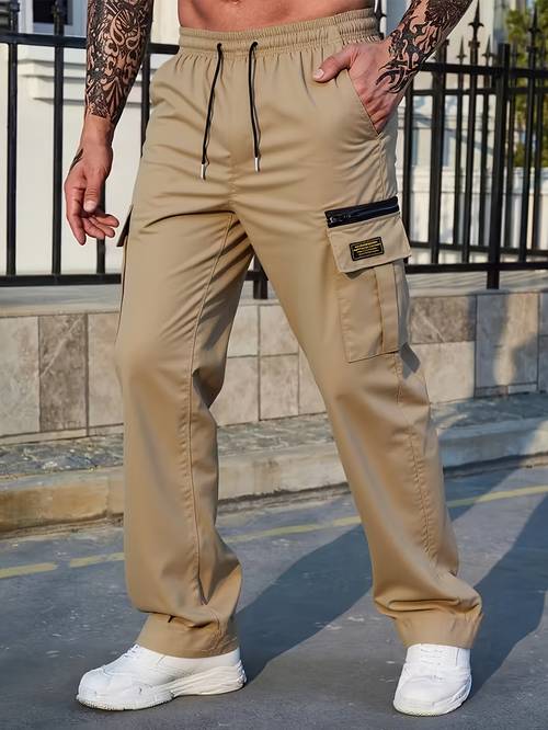 heren mode cargo broek - relaxed fit, multi-zakken ontwerp, geschikt voor casual , wandelen, dagelijks en vrijetijdsactiviteiten, hardlopen en , buiten en lente/herfst seizoenen