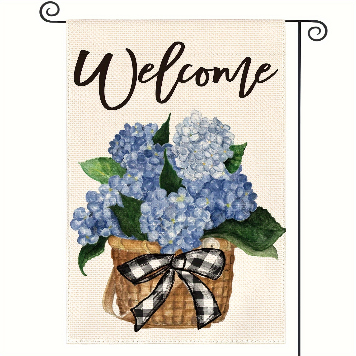 

Hydrangea Garden Flag 12x18 Inches Double Sided Outside, Floral Welcome Yard Outdoor Flag For Shops Use