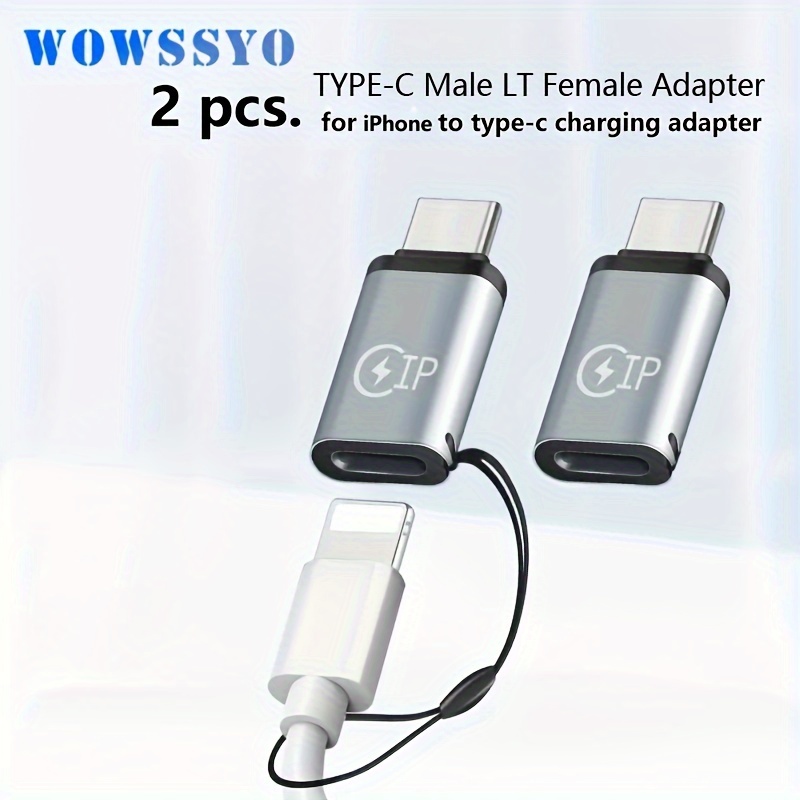 

Wowssyo 2 Pcs For Iphone/ipad Charging And Data Transfer Adapter For Iphone Port To Type-c Port, Cell Phone Otg Adapter