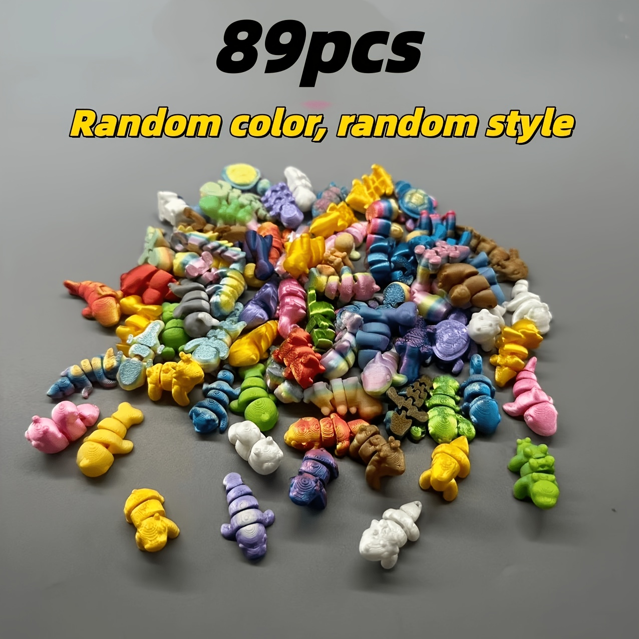 TEMU 89pcs 3d Printed Toys Movable Dolls, Random Colors Random Styles Realistic Game Toys Ornaments, Exquisite Models, Home Decor Crafts, Vibrant