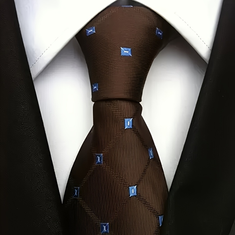 TEMU Pc Men's 8cm Brown Tie High Quality Fashion Wedding Party Business Tie