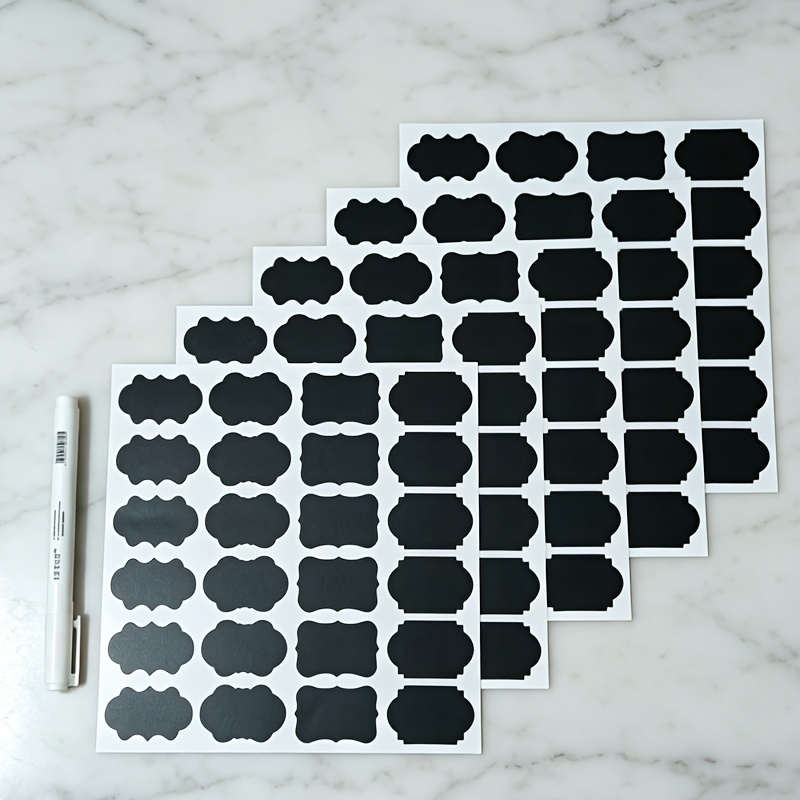 TEMU 120pcs Waterproof For Jar Label Stickers And Marker Set, Blank Bottle Tags For Bar, Restaurant, Hotel, Supermarket, Kitchen Pantry Storage