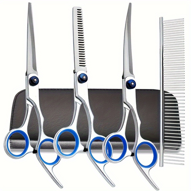 TEMU Professional Pet Grooming Scissors Set - , Stainless & Cat Hair Trimming Tools