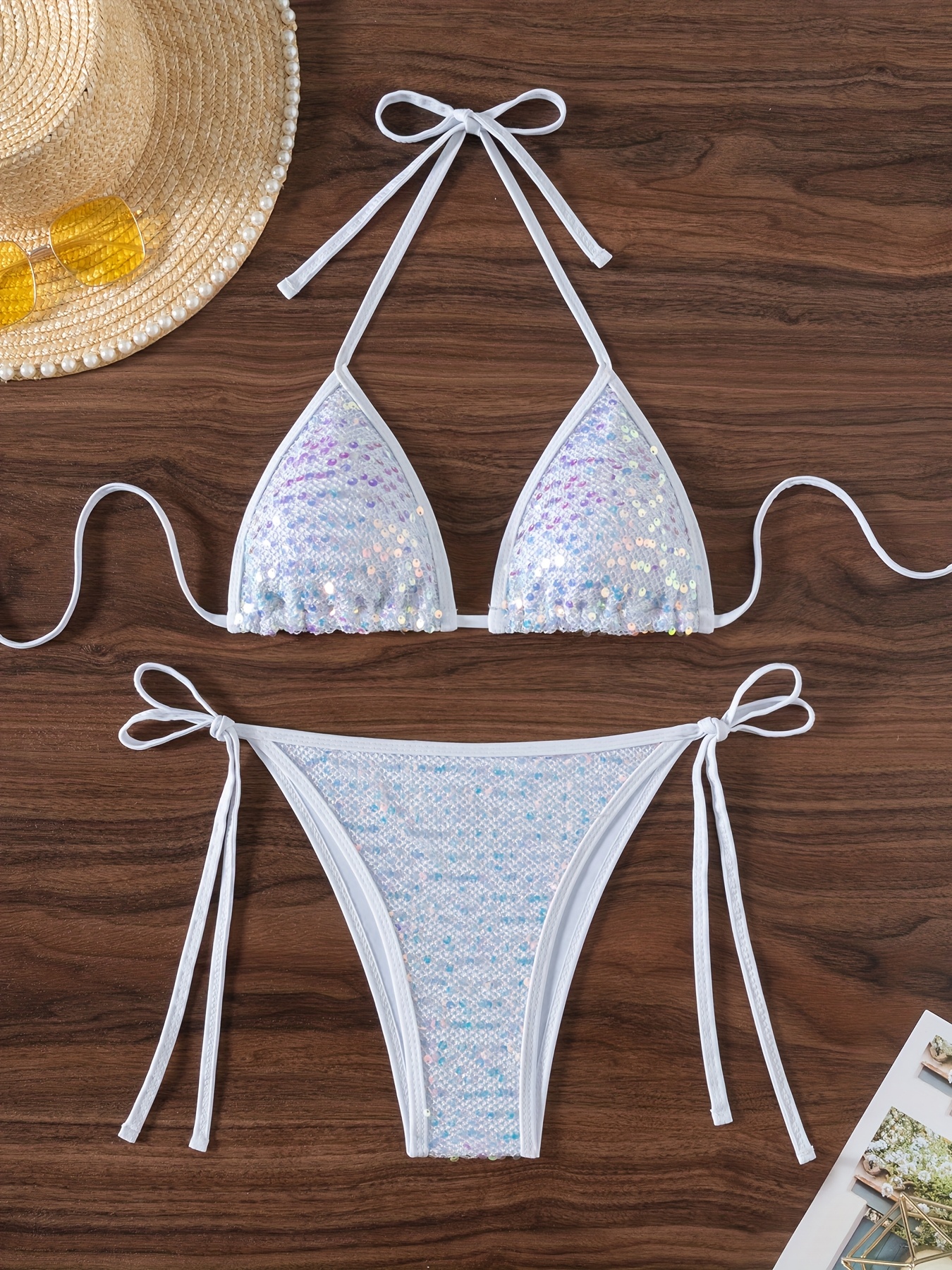 Lentejuelas Halter Traje De BaÃ±o Lentejuelas Ropa De Baile Para