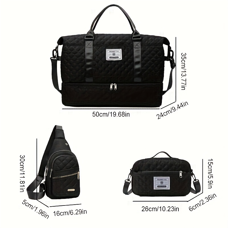 NnBag, 2pcs/3pcs Handbag Set, New Fashionable Neutral Three-Piece Set,  Large Capacity Travel Bag Set, Outdoor Sports Handbag Luggage St