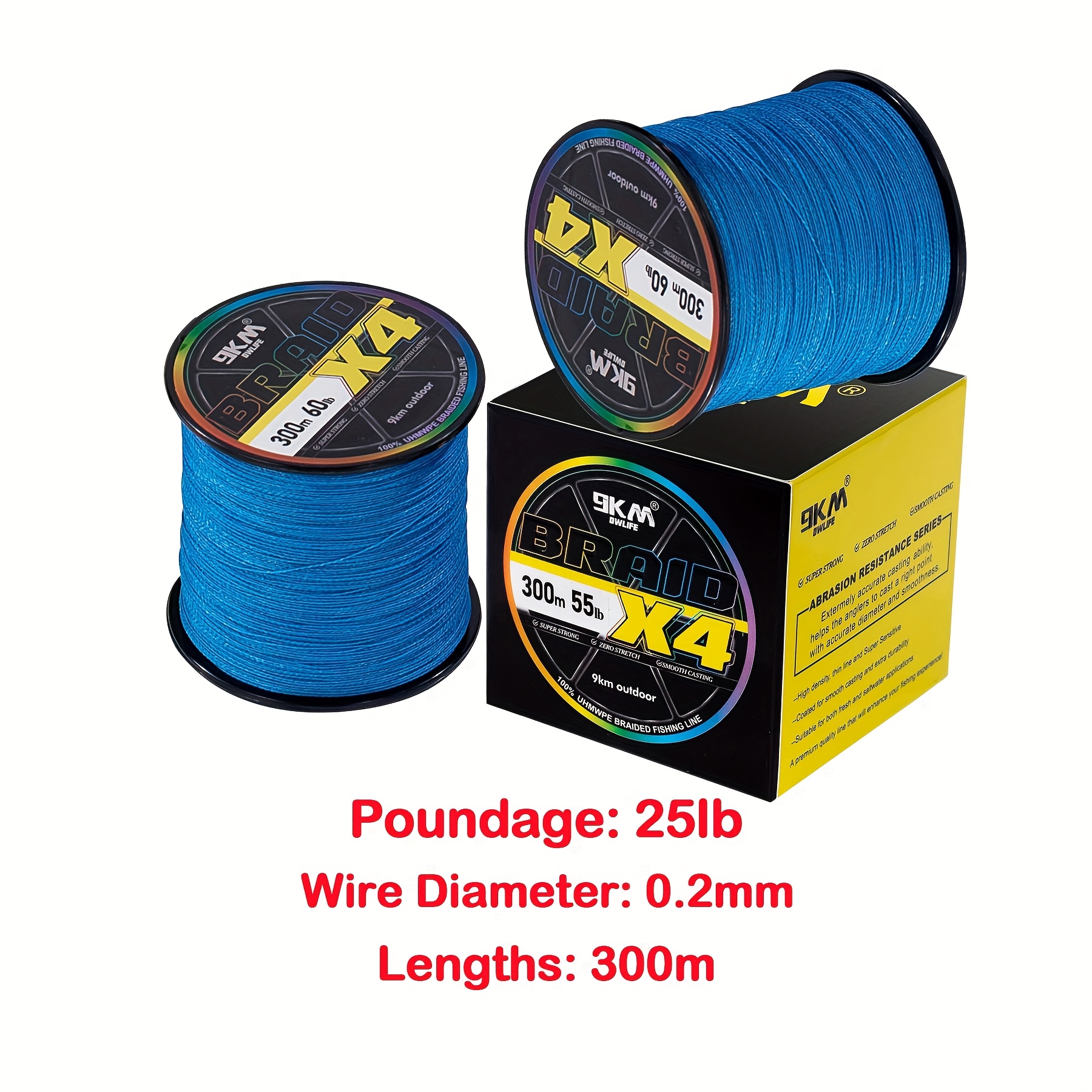 9km braided fishing line 300m 8lb 12lb 15lb 25lb 30lb - Temu