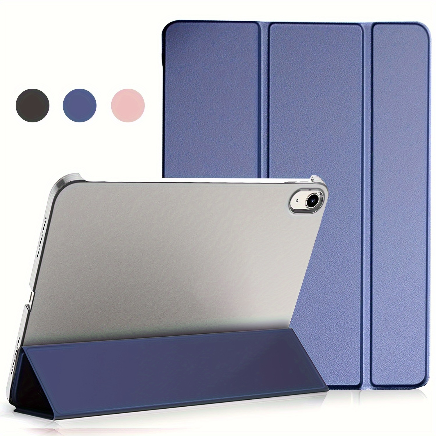 

11" For Ipad Case With Stand - Wake/sleep, -resistant Hard Shell, Translucent Blue/black/pink - For Ipad 2nd To Pro Models