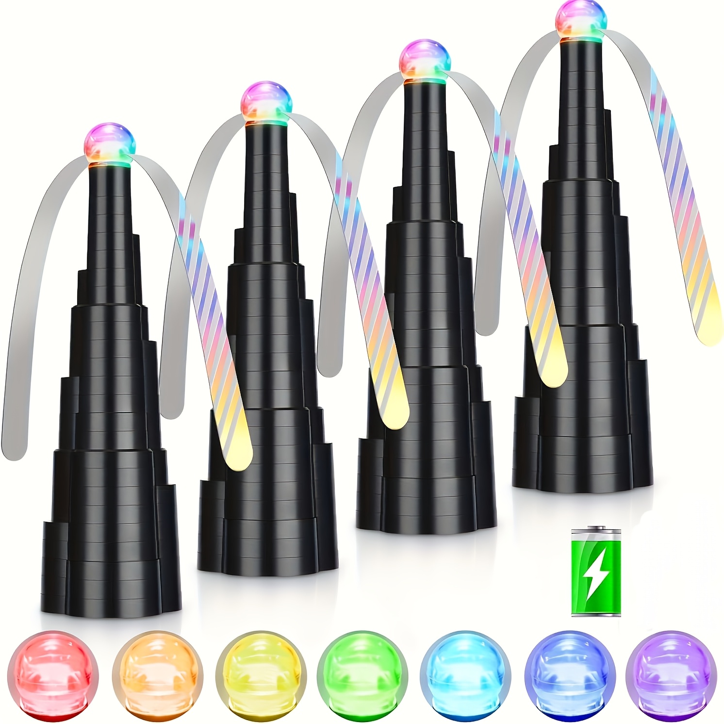 TEMU Table Fly Fans, Outdoor Table Fly Fan, Indoor And Outdoor Fly Repellent To Keep Flies Away, Portable Tabletop Fly Spinner For Home And Picnics (set Of 4)