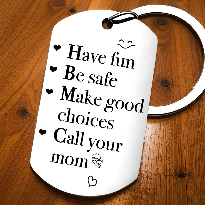 1pc Stainless Steel Keychain With ", , , " Engraved Message - Perfect Gift For & Daughters From Parents | Unisex Fashion Accessory | Ideal For Daily Use & Special Occasions, Gift For Daughter