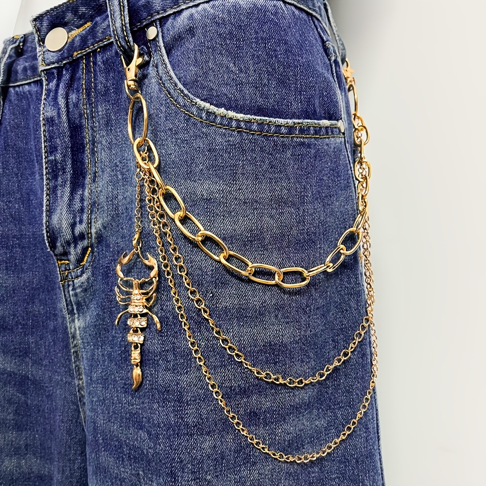 TEMU Ceinture Scorpion Gothique Y2K pour Jeans Streetwear - Ceinture Chaîne Scorpion avec Boucle Scorpion, Accessoire Punk pour Noël, Fêtes de Mardi