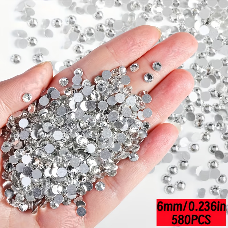 E-shop 2880 Stk./1680 Stk./980 Stk./580 Stk. Weiße Beschichtete Unterseite 3mm-6mm Flache Rückseite Harz Strasssteine, Schmuckherstellung Zubehör.