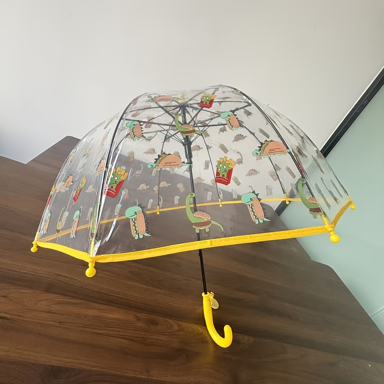 open   clear umbrella with 8 rib   transparent canopy safe rounded edges suitable for toddlers sturdy rain umbrella for playground travel