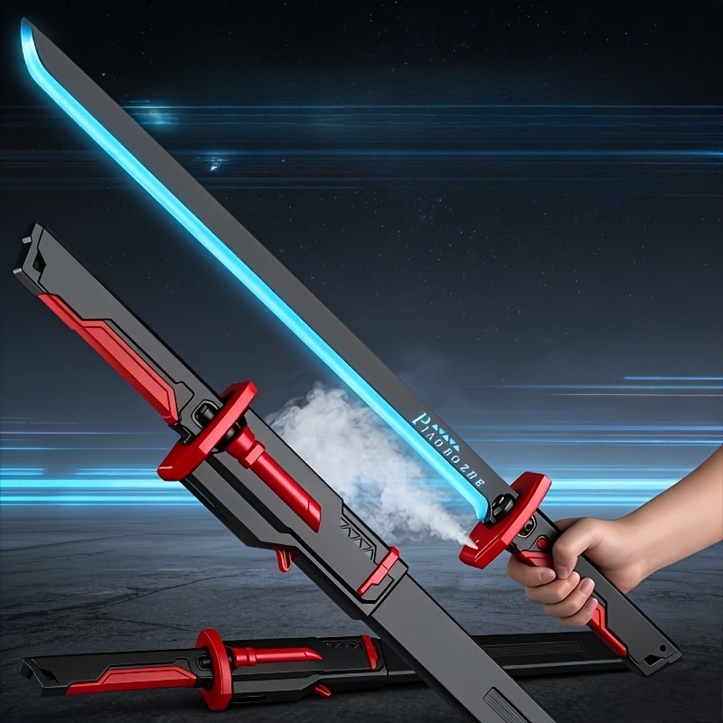 TEMU -inch Spark Sword, A Replica Of A Sword With And Spray Effects, Features 7 Rgb Color-changing Lights, Includes Sound Effects For Swinging And