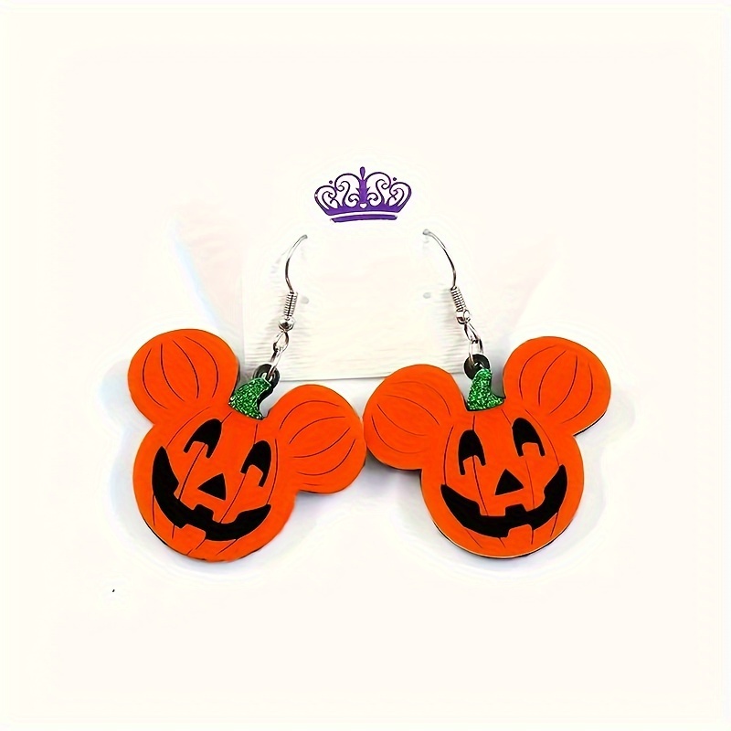 

Vintage Cute Pumpkin Jack-o'-lantern Drop & Dangle Earrings – Acrylic Charm Earrings With Stainless Steel Hooks For Women, Daily And Party Occasions, Compatible