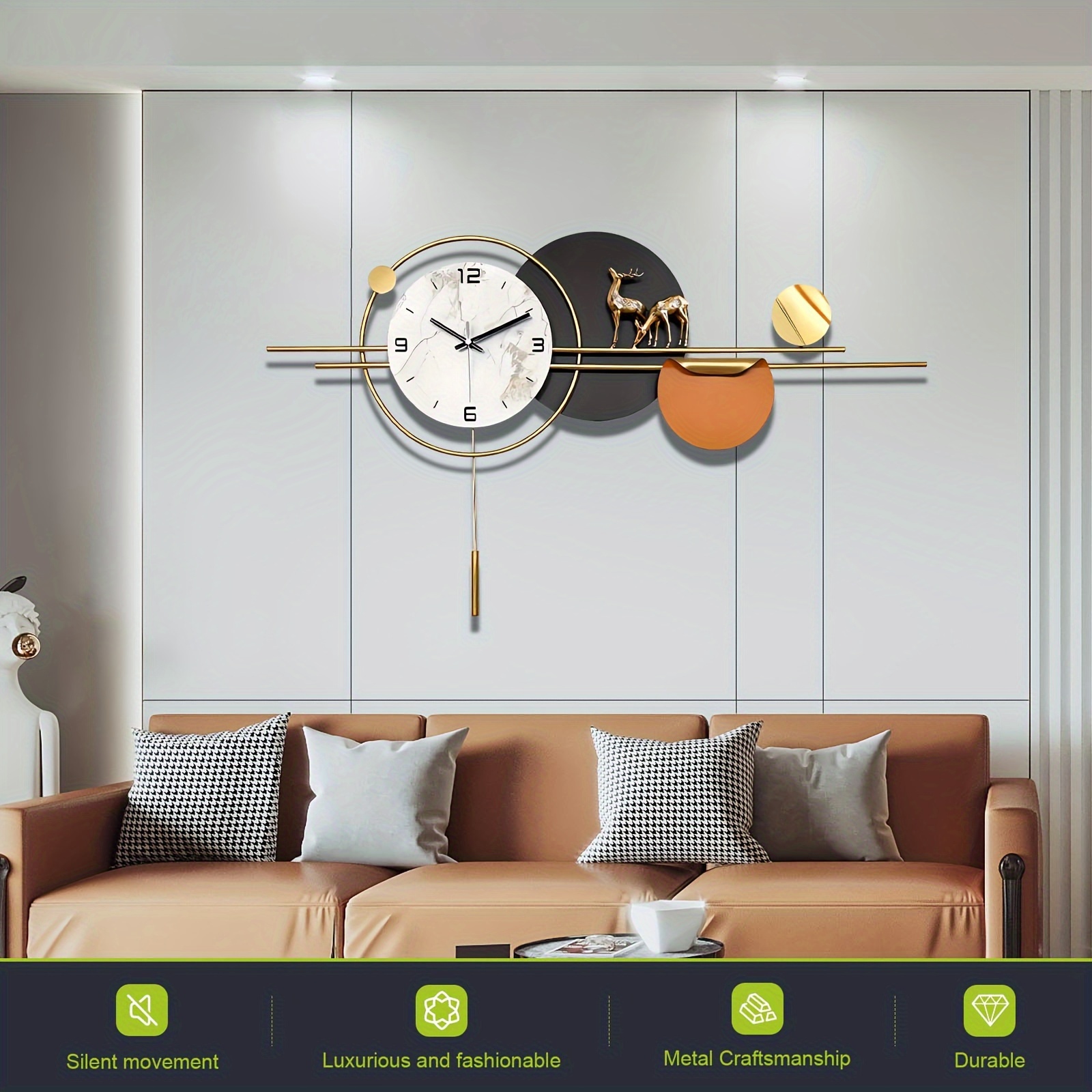 relojes pared 36 pulgadas decoración sala reloj Temu