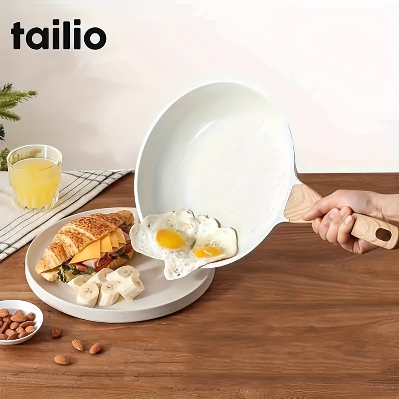 White Minimalist Non-Stick Frying Pan for Modern Kitchens