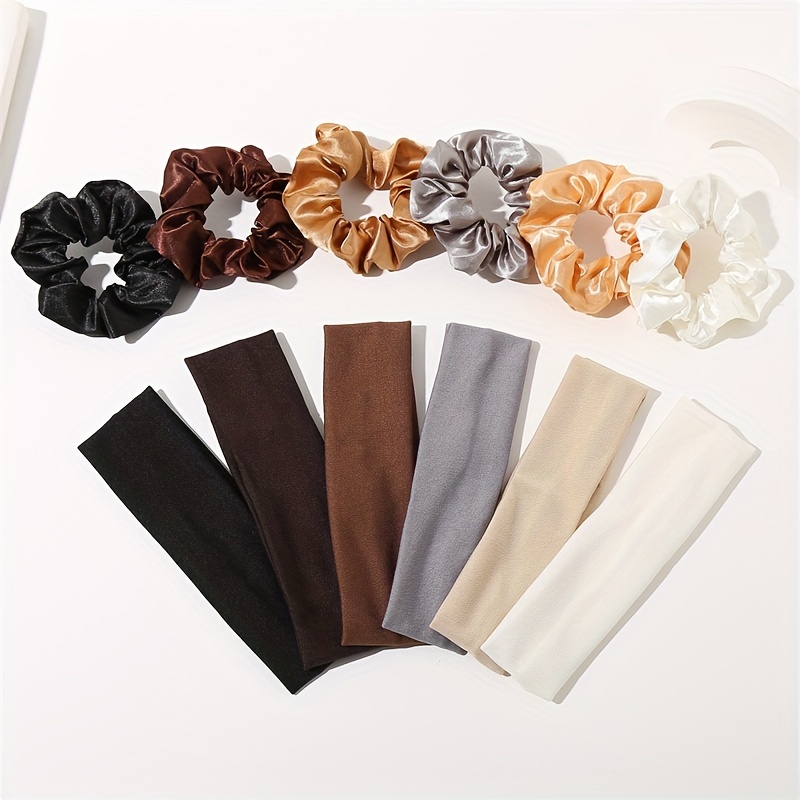 

12pcs Polyester For Women, -absorbing Scrunchies, Non-electric, No Battery Required, Suitable For Types - For And Christmas