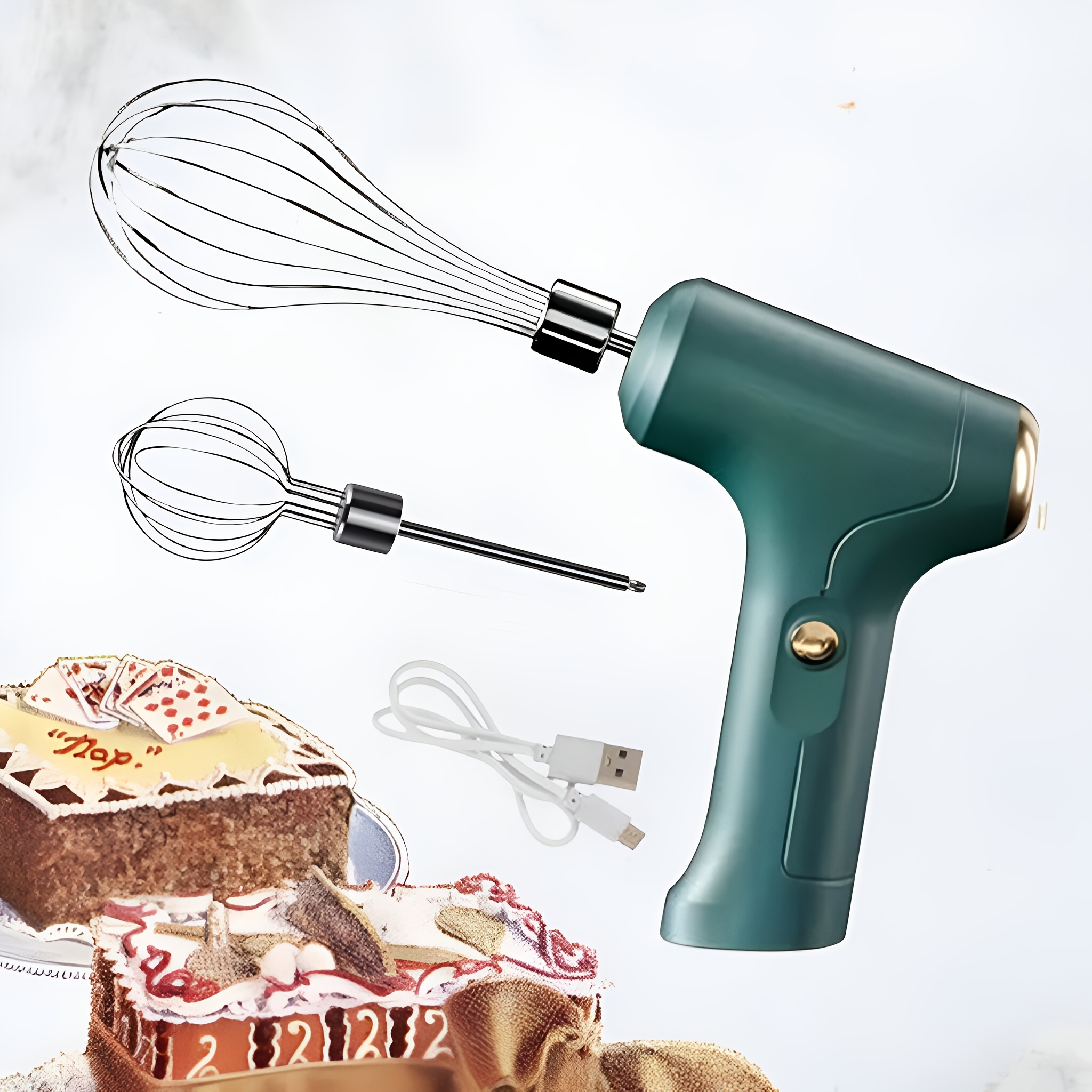 portable electric mixer with usb charging featuring a manual egg beater design and three speed settings for mixing cream cake and flour a durable   from abs