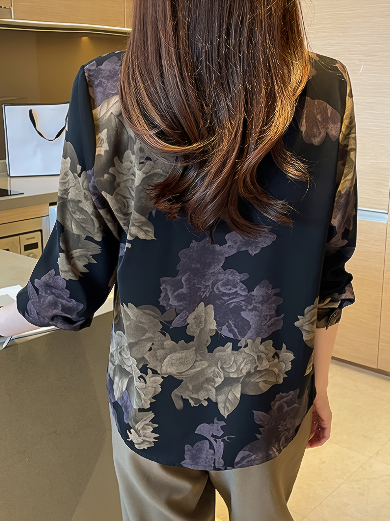 Vintage-inspired Printed Long-sleeve Loose-fit Shirt, New Spring/autumn Style