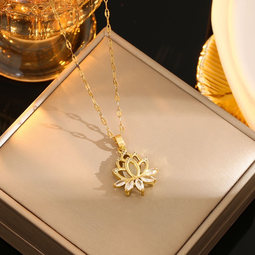 TEMU Colgante de elegante y moderno con incrustaciones de circonita sintética, exquisito y versátil, ideal para el uso , regalos, fiestas de