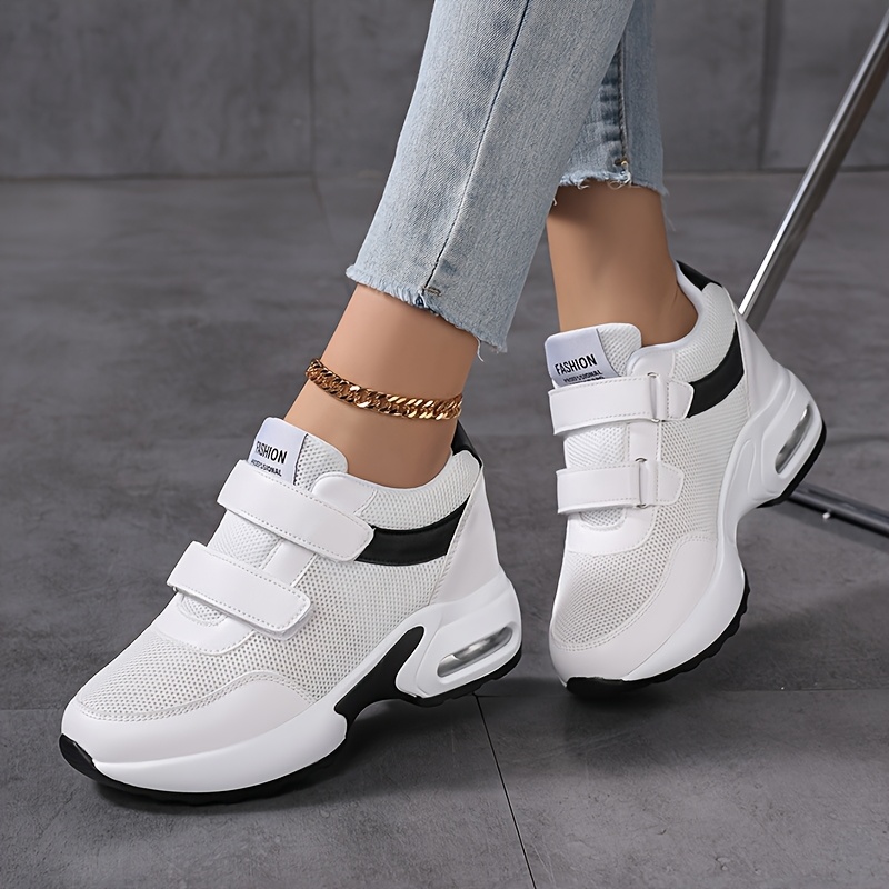 Sneaker Weiß Klettverschluss Damen Atmungsaktive Mesh-*-Sneaker