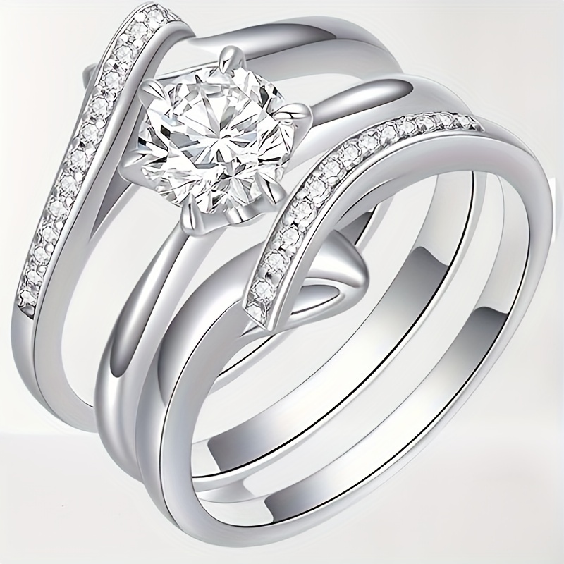 1pc Bohemian Style S925 925 Silvery Moissanite Engagement Ring, Featuring A Single 1-carat Stone, A Luxurious Gift Suitable For Men And Women