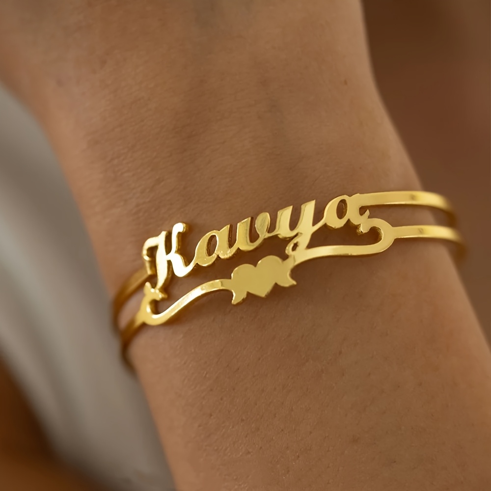 Personalized Name Love Heart Bracelet, Cute Butterfly Design