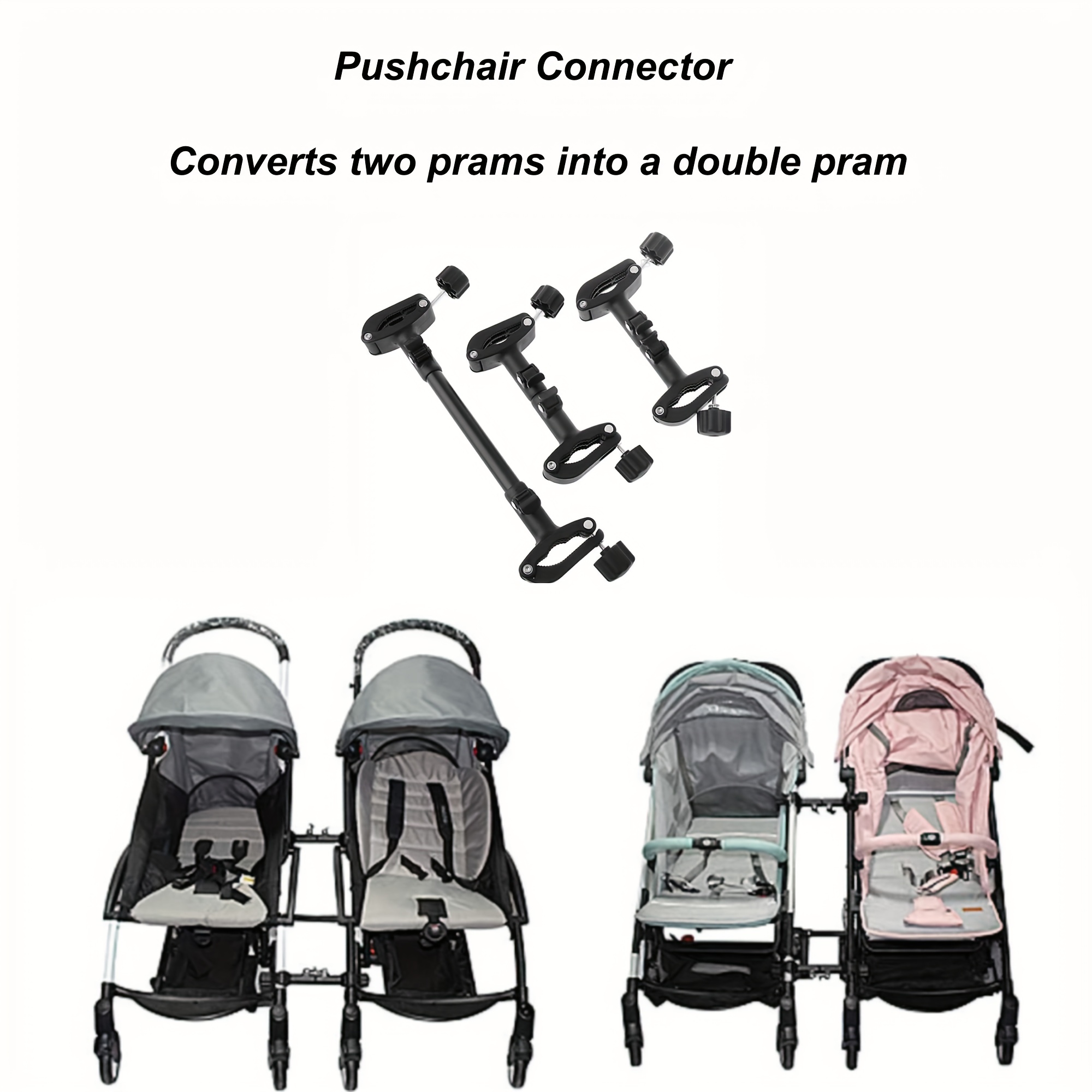 3 Stks Twin Baby Kinderwagen Connector - Universele Gewrichten Baby Cart Strap Linker Haak