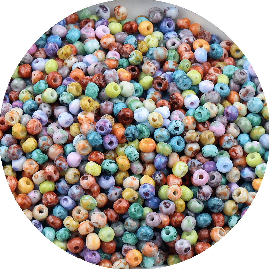 TEMU 499pcs Of 3mm Vintage Picasso Glass Beads, Suitable For Handmade Projects Like Beaded Bracelets, Necklaces, Rings, And Other Crafting Materials,