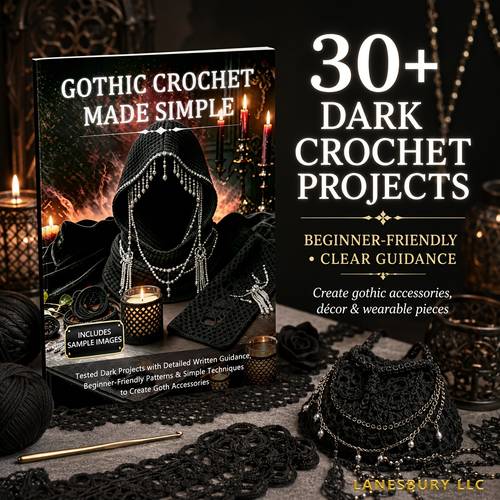 gothic crochet tested dark projects with detailed written guidance beginner friendly patterns simple techniques to create goth accessories