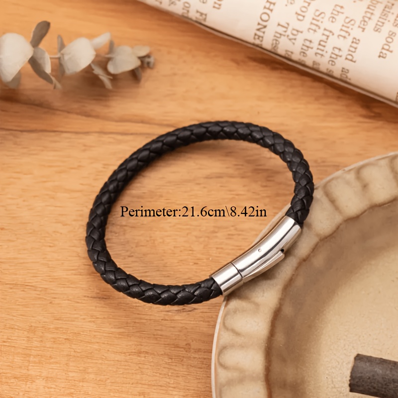 Men's Personalized Woven Bracelet with Engraved Name & Blessing Message