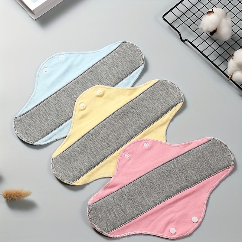 

2/3 Pack Washable Pure Waterproof Leak-proof Sanitary Pads For Adult Women, Polyester 88% Elastane 12%, Solid Color Knit Fabric Bra Accessories