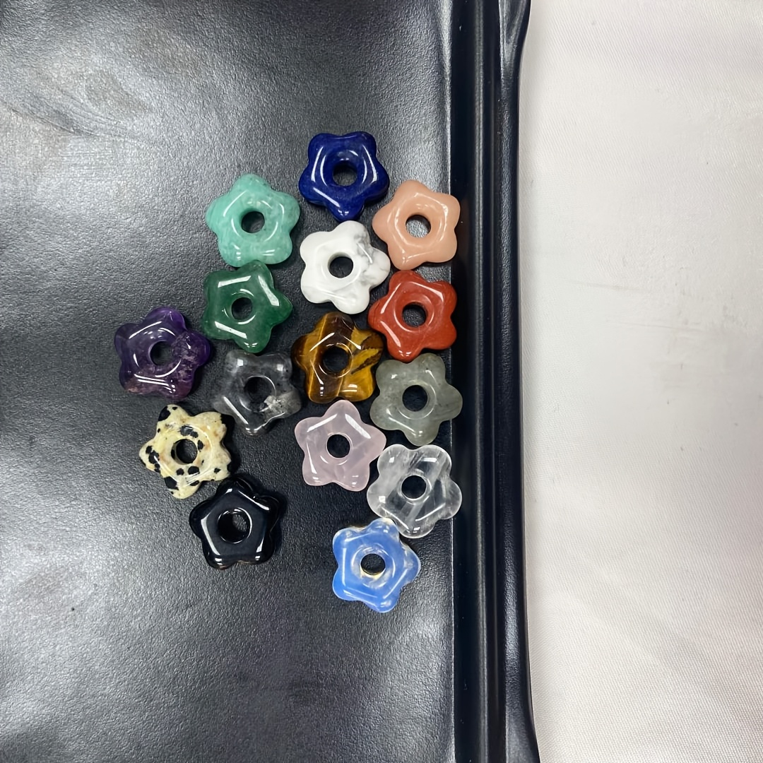 1pc Random Color Mixed Natural Crystal Flower Spacer Bead for Jewelry Making