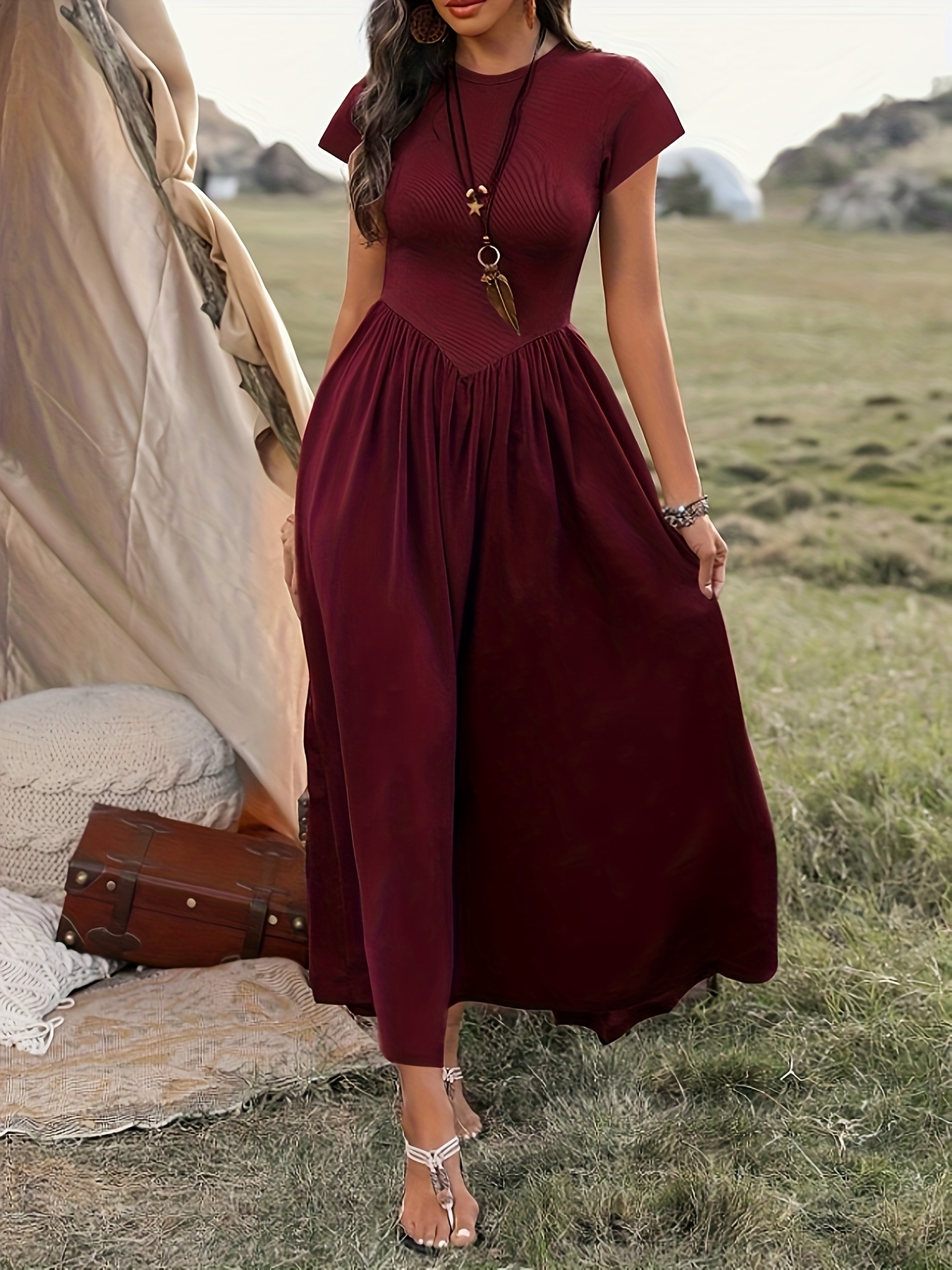 white christmas dresses Hoodie Dress/ Linen Dress Hoodie/ Autumn Hooded Dresses/ Ankle Length Dress/ Casual Dress/ Coat Dress/ Tunic Dress Wine Red / L main image 1