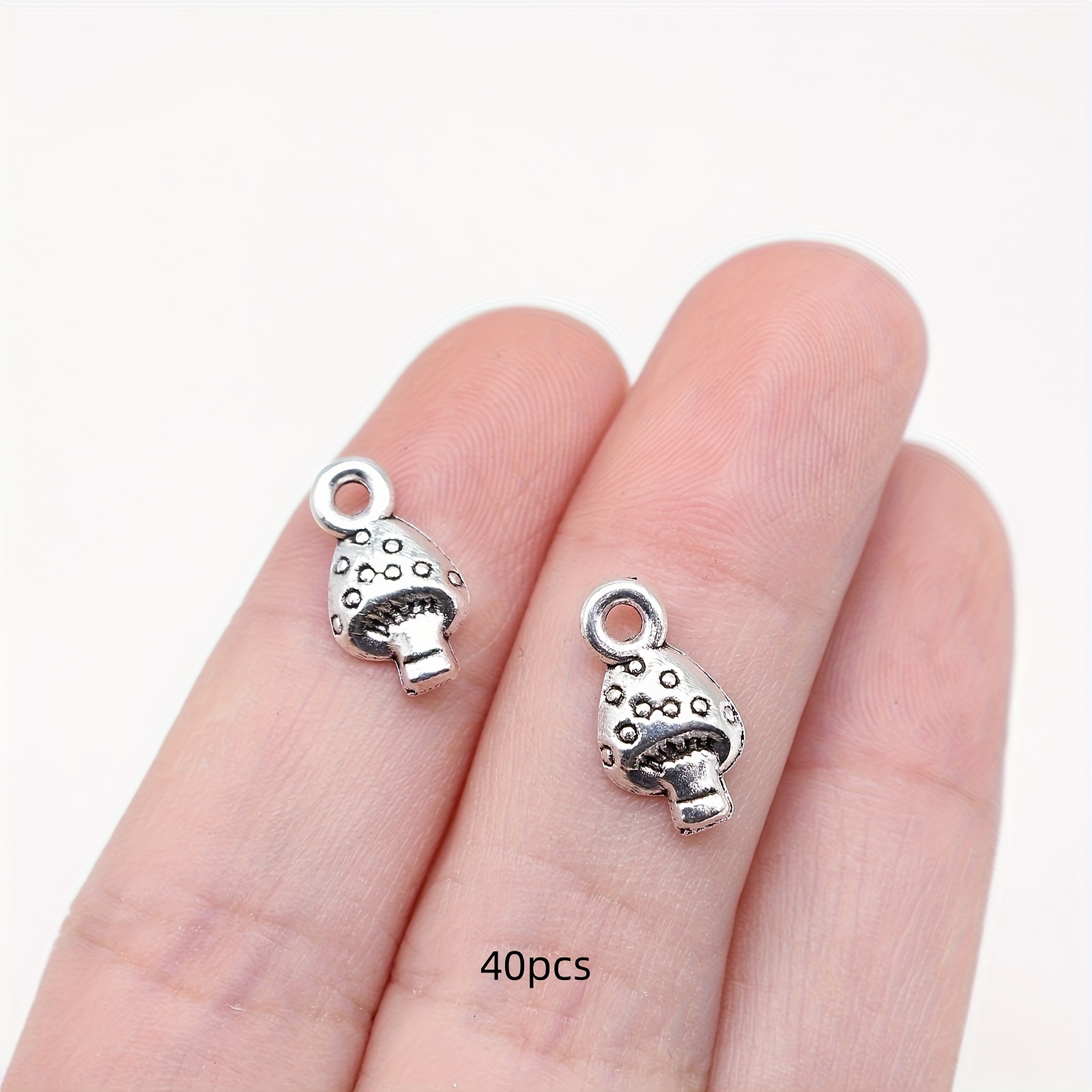 20/40pcs Cute Mushroom Charms Diy Handmade Necklace Bracelet Keychain Pendant Jewelry Accessories 13x7mm