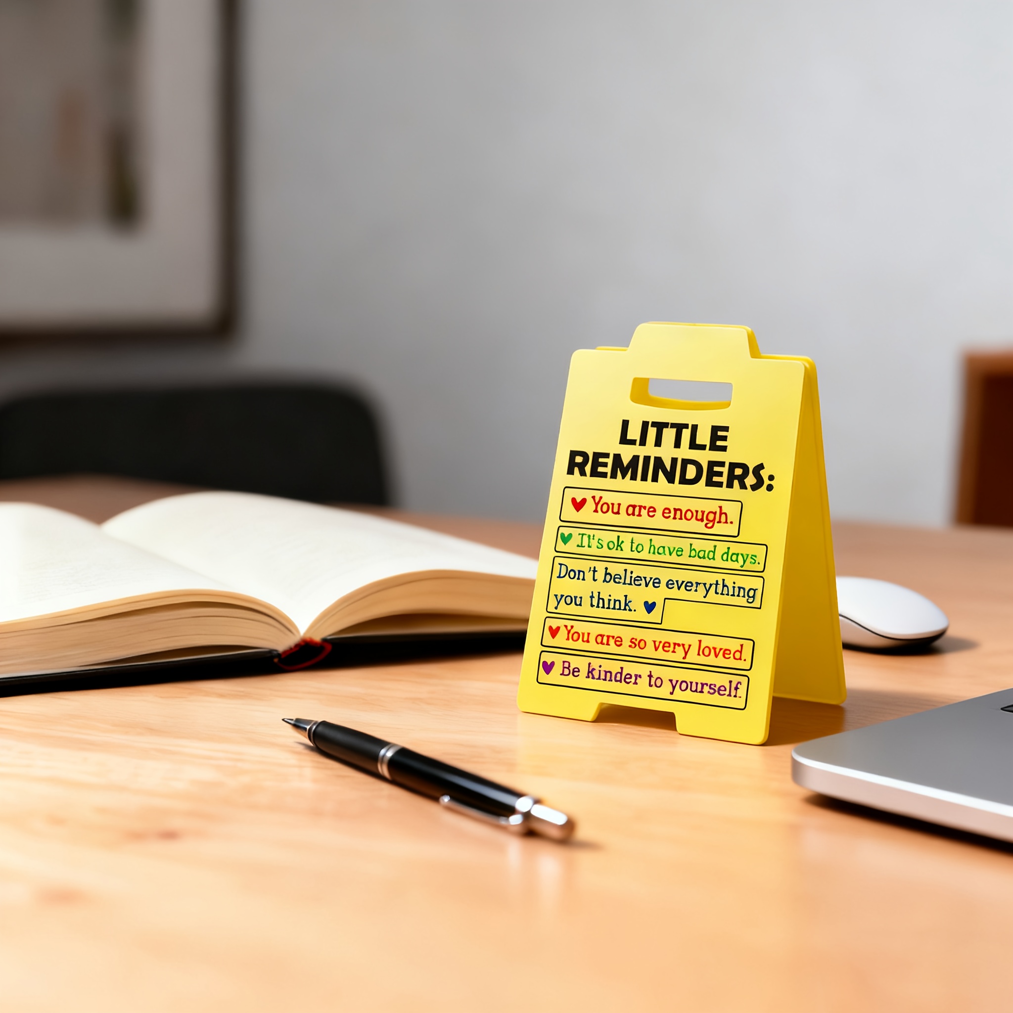 TEMU [2D Flat] Ein gelbes Acryl-Ermutigungsschild, das als motivierende Bürodekoration dient, ein positives Affirmationsgeschenk und eine Neuheit für