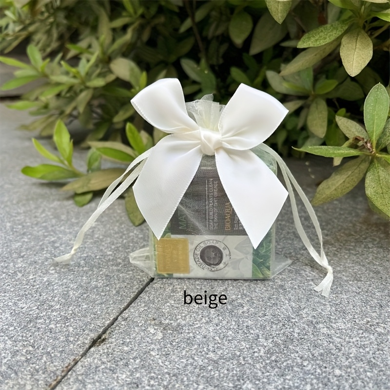 Image of Gift For Her/him 100pcs Pack, Elegant Organza Bags With Ribbon And Bow, Drawstring Closure, Jewelry Gift Bags, Ideal For Gift Wrapping, Party Favors, Holidays, Soap, Cosmetics, And More!